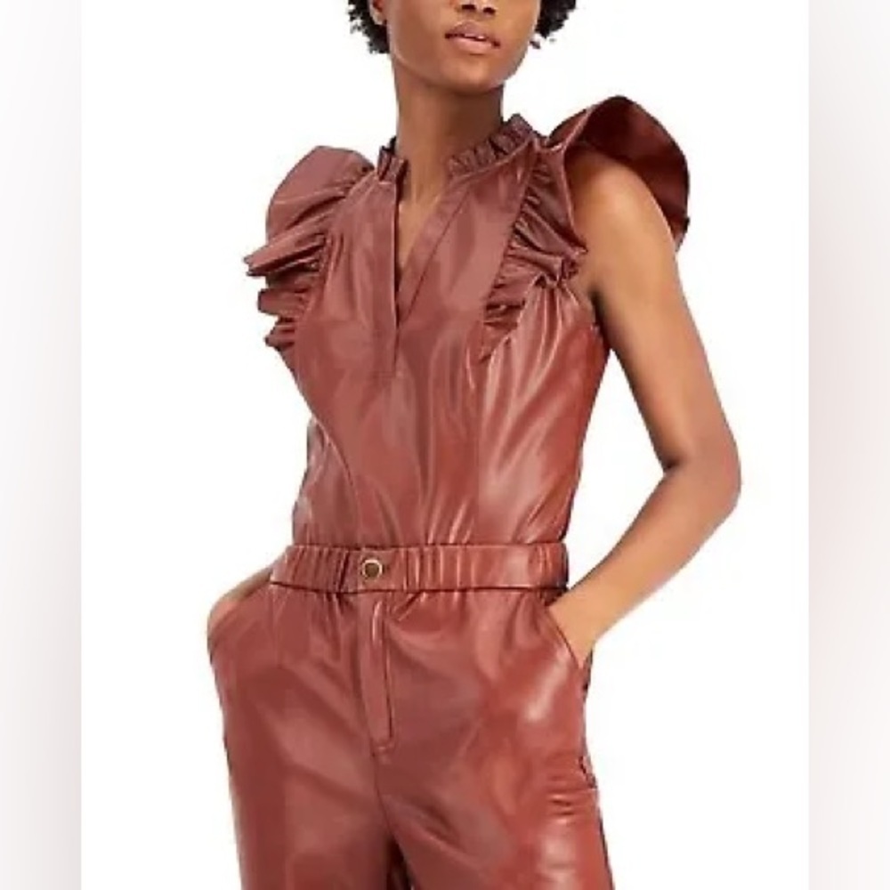 INC International Concepts Faux-Leather top